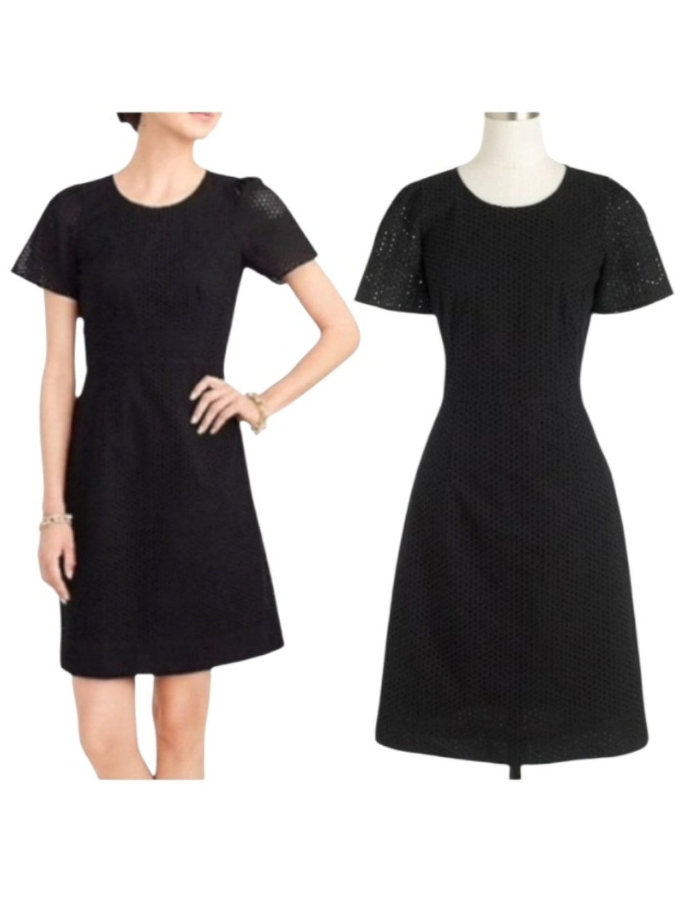 J. Crew Eyelet Sheath Sleeve Dress